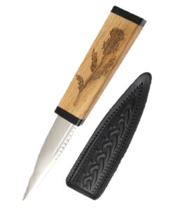 Thistle Design Oak Sgian Dubh Knife