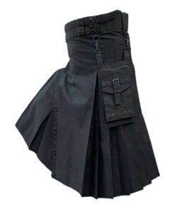New Modern Black Utility Kilt