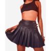 Women Black Leather Skirt