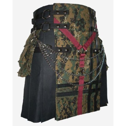 Black Canvas Digital Camouflage Kilt - Image 2