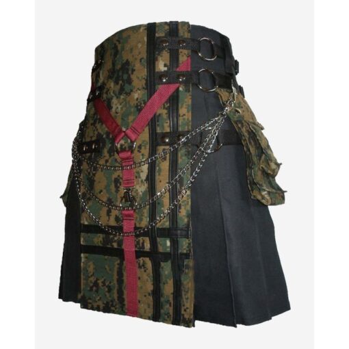 Black Canvas Digital Camouflage Kilt - Image 3