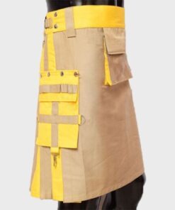 Khaki and Yellow Hybrid Kilt