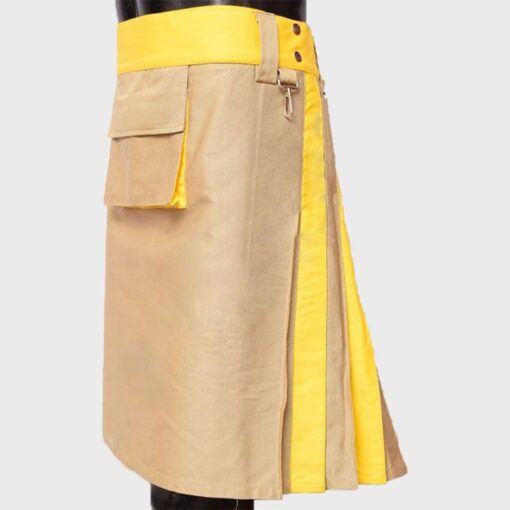 Khaki and Yellow Hybrid Kilt - Image 3