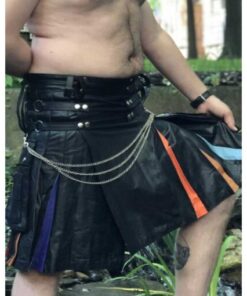 Gay Pride Leather Kilt